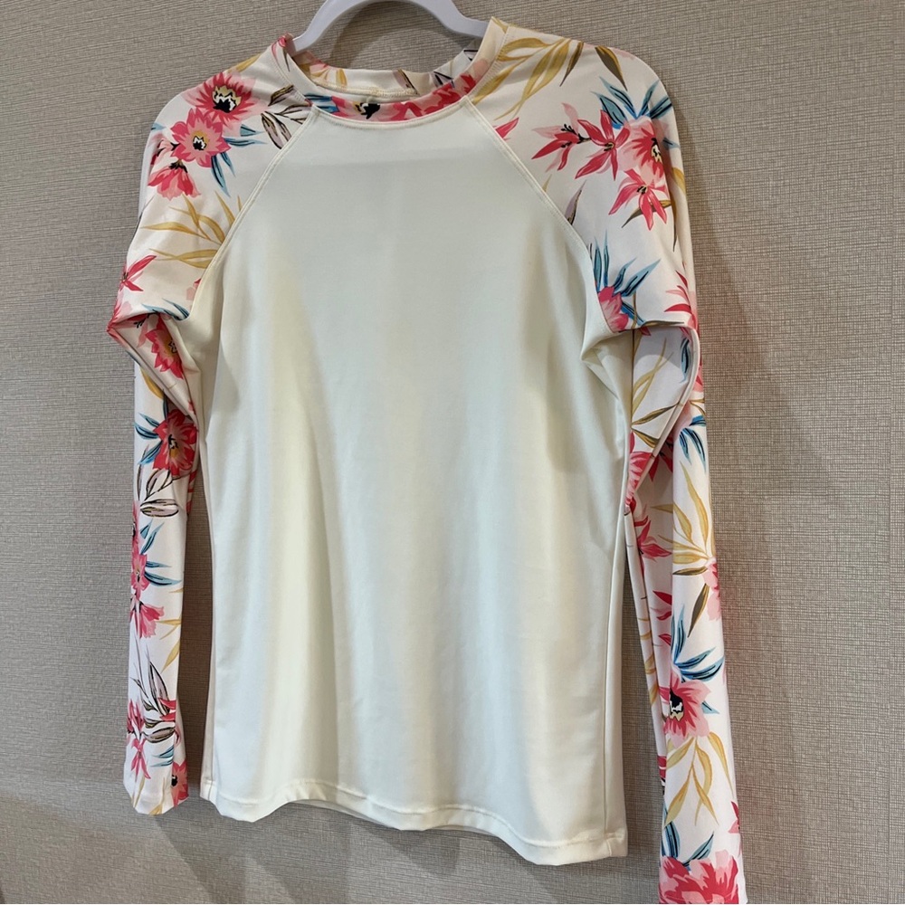 Billabong Women's Tropical Floral Long Sleeve Rashguard Surf Shirt Tee in XLarge - Picture 4 of 13
